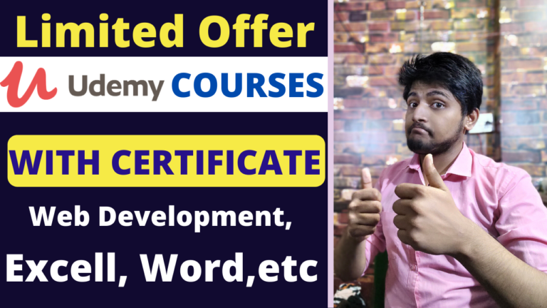 Read more about the article FREE UDEMY COURSES WITH CERTIFICATE