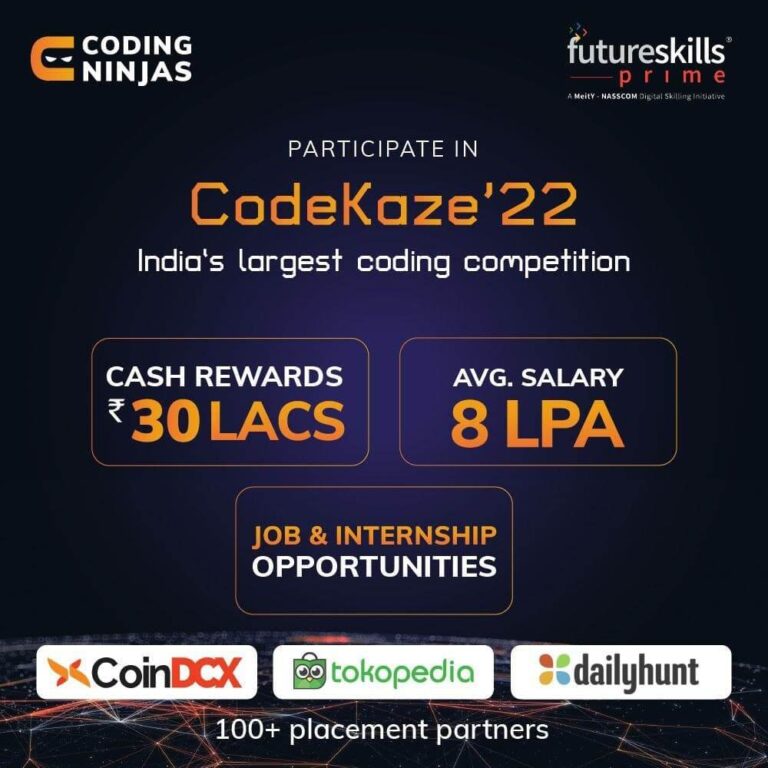 CODEKAJE | India’s Biggest Coding Completion | Swags and Job Opportunity | 30 Lakhs worth Prize