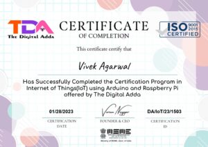 Free Certification Program on Internet of Things(IoT)  | Arduino | Raspberry Pi | Free MAR Points