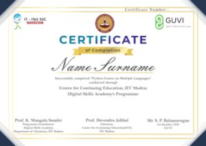 Free course with Certificate by IIT Madras